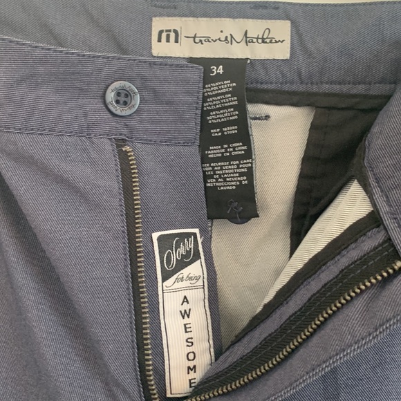 Travis Mathew blue golf pants. 34x33. Stretch fabric, lightweight. EUC - Picture 3 of 5